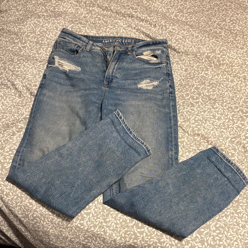 American Eagle Outfitters Distressed Skinny Jeans - Blue
